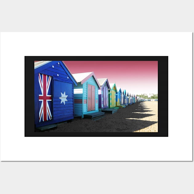 Bathing Boxes, Brighton Beach Wall Art by rozmcq